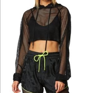 LF the Brand Mesh Crop Hoodie